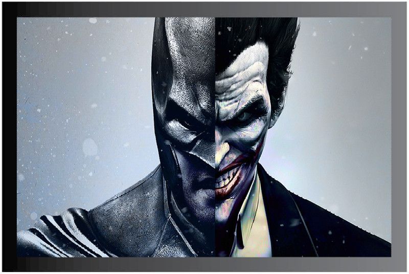 Joker Frame Poster For Room Synthetic Wood Gloss Lamination F102 Paper Print  (14 inch X 20 inch, Framed)