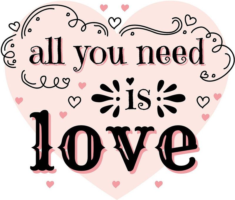 Littlebuds 50 cm All you Need Is Love Removable Sticker  (Pack of 1)