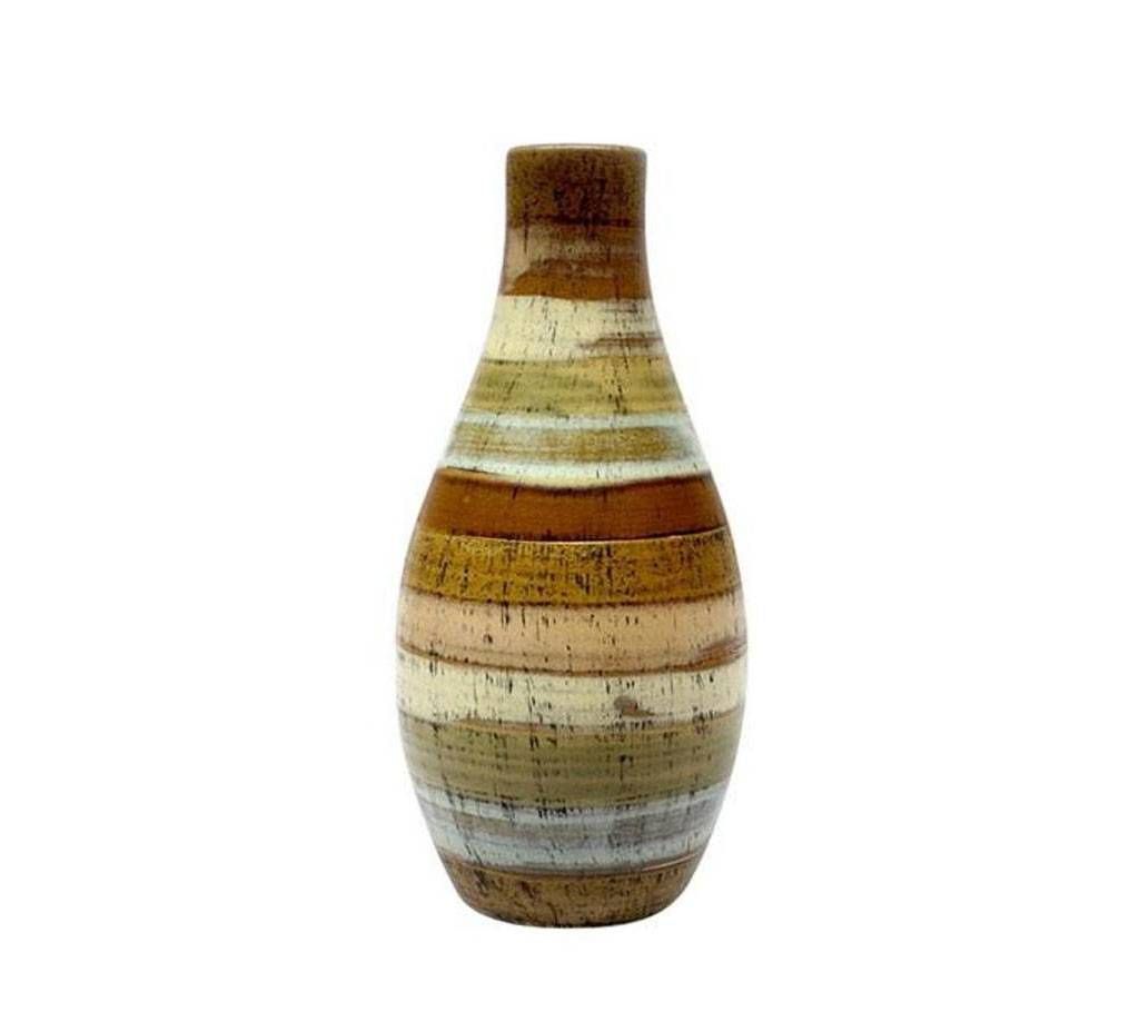 Ceramic Bottle Vase - 14" - Brown