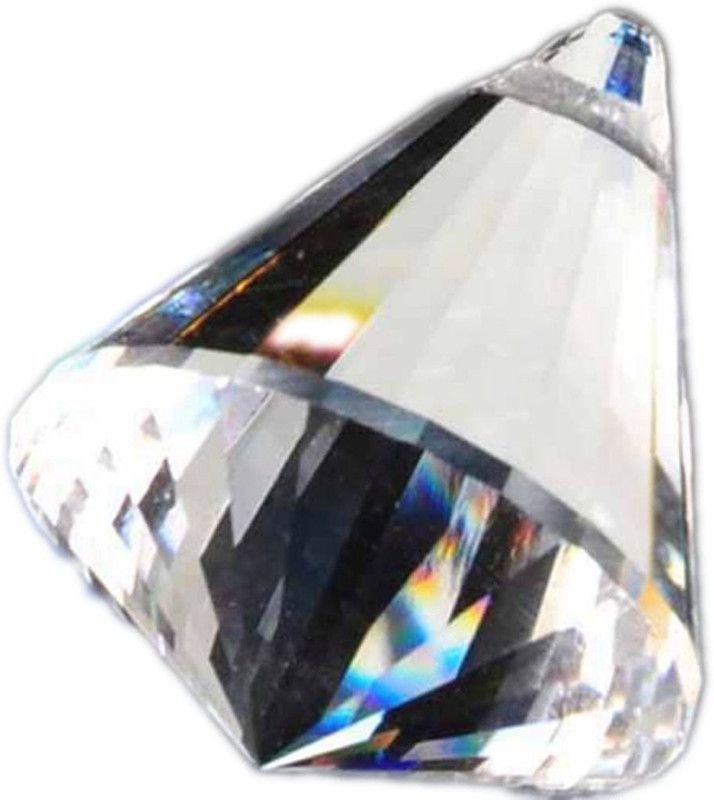 Yutiriti Crystal Fengshui Diamond Cut Crystal Hanging Prism for Good Luck and Prosperity (Transparent) Decorative Showpiece - 4.5 cm  (Crystal, Multicolor)