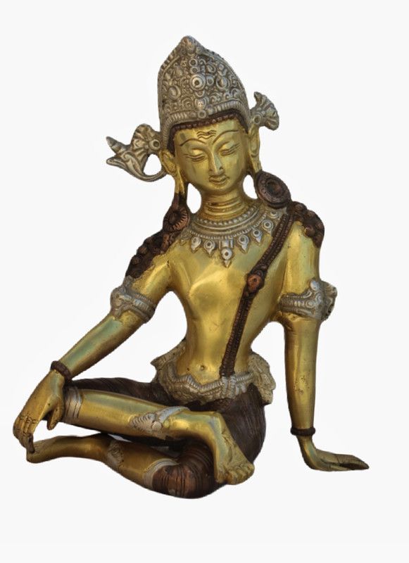 Vinjos Vastu Crafts Vastu Remedy Brass Indra Dev Statue in Golden,Copper and Silver Colored Polish Decorative Showpiece - 25.4 cm  (Brass, Gold, Copper, Silver)