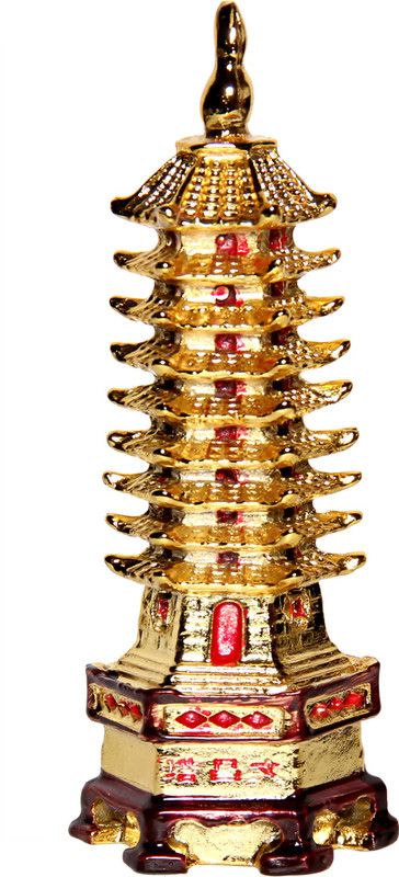 Feng Shui Art Vastu / Education Tower For Academic Success For Child's Study Table Decorative Showpiece - 14 cm  (Polyresin, Gold)