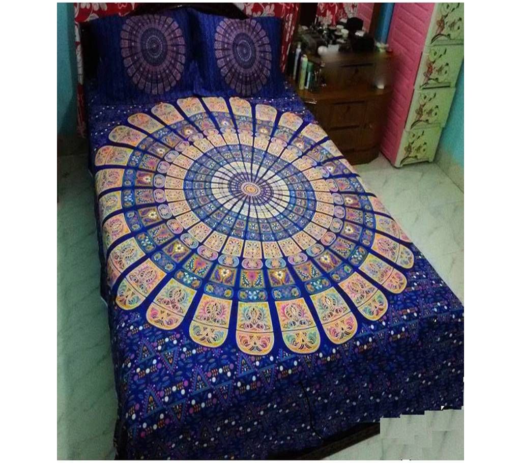 Cotton King Size Bedsheet & Pillow Cover Set