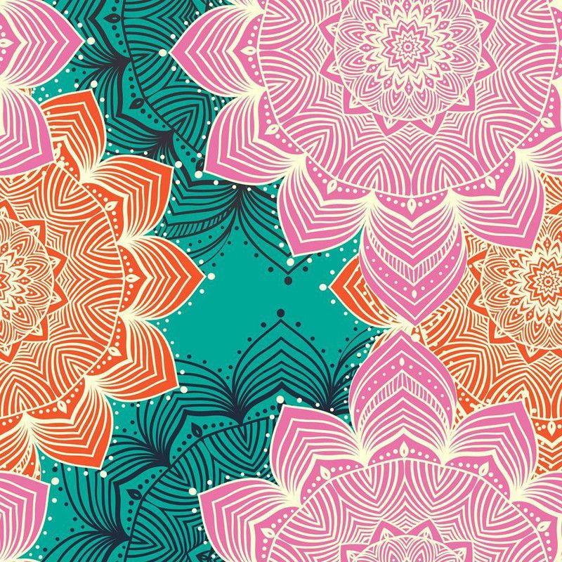 Ornament Beautiful Pattern With Mandala Painting MDF Frame 24x24inch Canvas 24 inch x 24 inch Painting