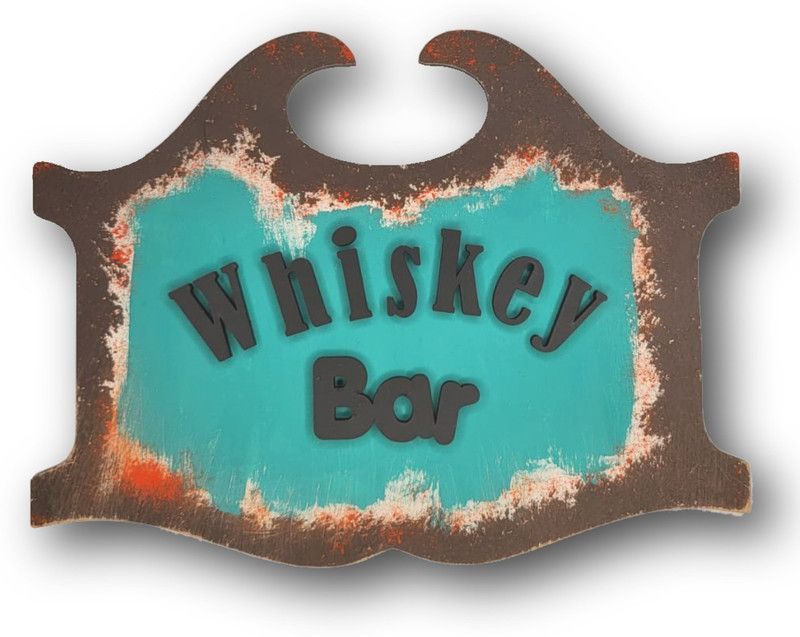 Chalk My Theme Vintage Whiskey Bar  (8 inch, Multicolor)
