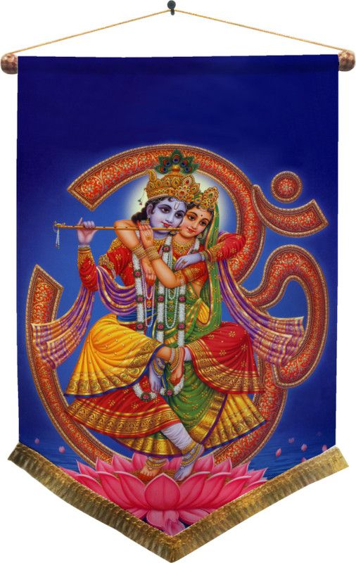 right LordKrishanaWallHanger01 Radhakrishna Tapestry  (Multicolor)