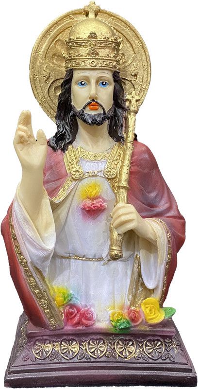 Tvr king Jesus showpieces Decorative Showpiece - 19 cm  (Polyresin, Multicolor)