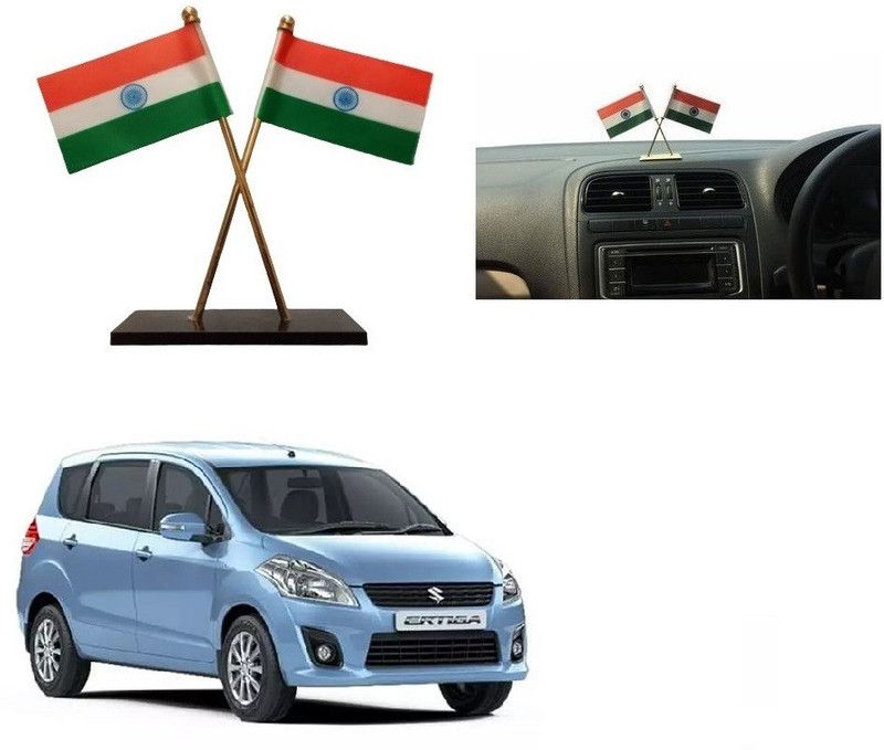 SPREADX Car Dashboard Idols India Flag double Indian flag Universal for Hyundai i10 Nios Double Sided Wind Car Dashboard Flag Flag  (Paper, Metal)
