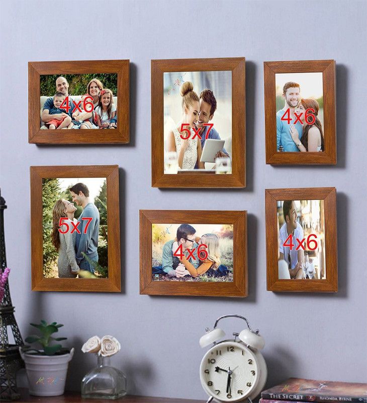 Painting Mantra Wood Personalized, Customized Gift Best Friends Reel Photo Collage gift for Friends, BFF with Frame, Birthday Gift,Anniversary Gift Wall  (Brown, 6 Photo(s), 4x6, 5x7)