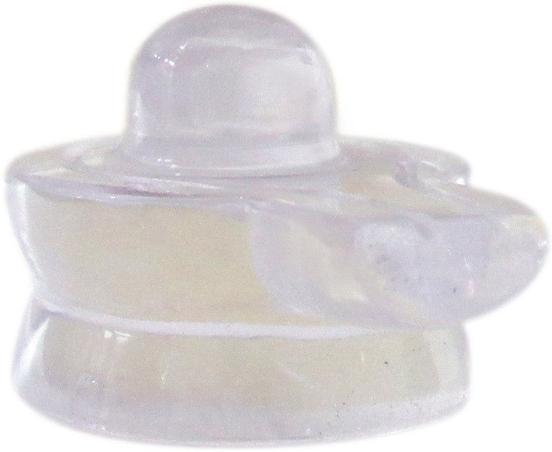 SS Murti Handicrafts Religious Idol Sphatic Crystal Stone Shivling 2 Inch Decorative Showpiece - 5 cm  (Wood, Clear)