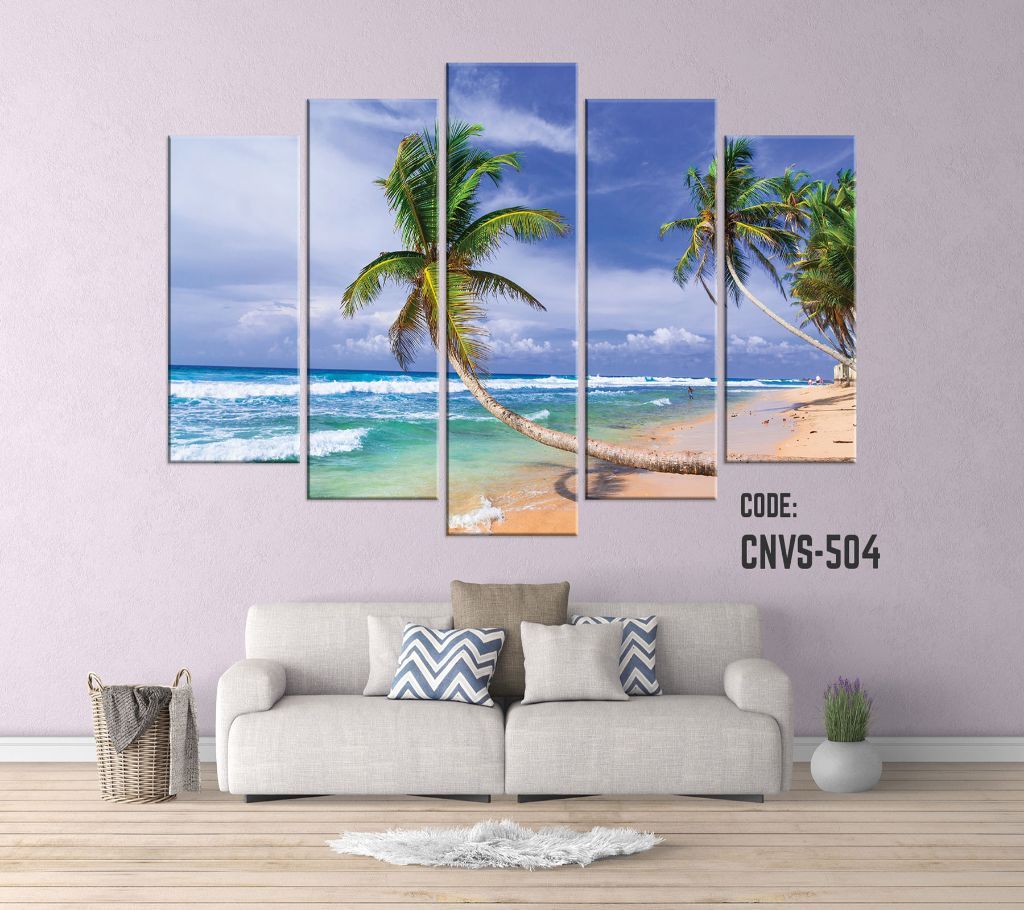 CNVS-504 Beach Coconut Tree Wall Canvas Art Prints 48 inch x 24 inch
