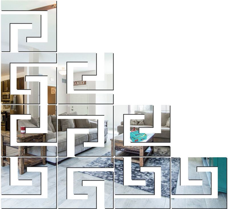 BEST DECOR 17.78 cm 20 Geometric Silver -894 Self Adhesive Sticker  (Pack of 1)
