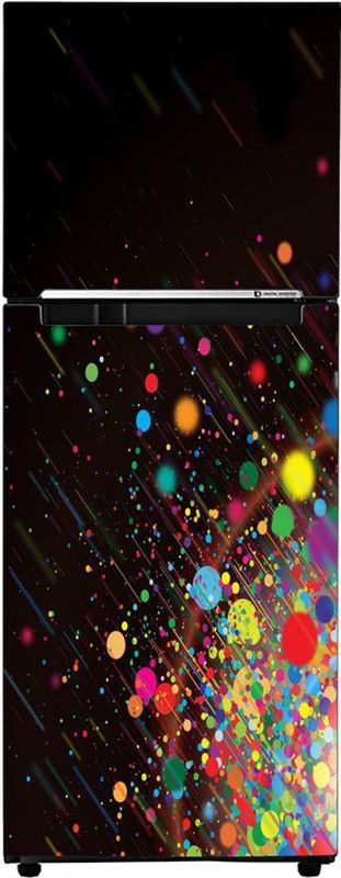 Decal Krishna 160 cm Meet cute fridge sticker skin fully waterproof vinyl covering area [60x160] Self Adhesive Sticker  (Pack of 1)