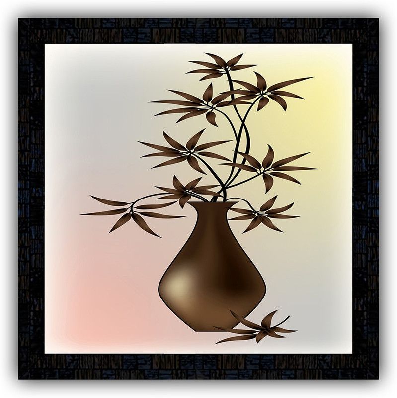 Poster N Frames framed poster of Flower floral-18246 Digital Reprint 14 inch x 14 inch Painting  (With Frame)