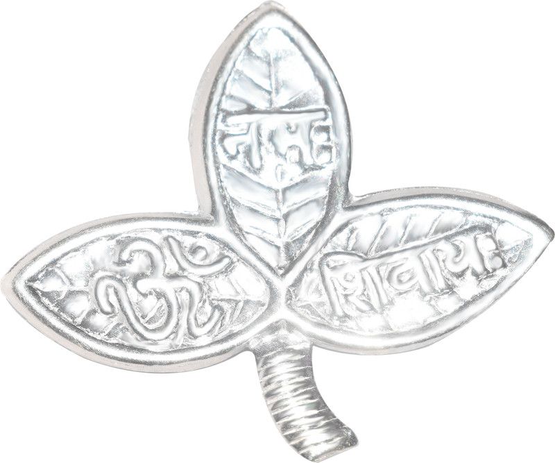 KMJ Pure Silver Belpatra / Bilva Leaves for Puja, (wt. 2 grams) Decorative Showpiece - 3 cm  (Silver, Silver)