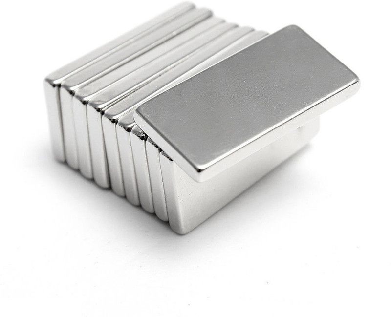 ART IFACT 10 Pieces of 20mm x 10mm x 2mm Neodymium Magnets - N52 Rare Earth NdfeB Magnets Fridge Magnet, Multipurpose Office Magnets, Magnetic Paper Holder, Door Magnet Pack of 10  (Silver)