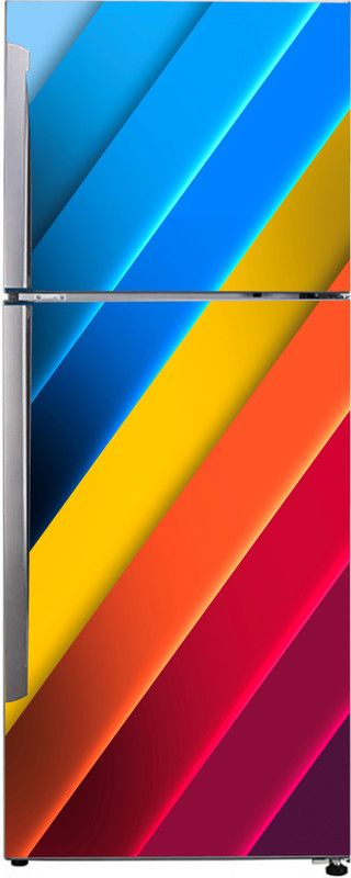 Advait Designs 60 cm Advait Designs Decorative abstract multicolor 3d lines stylish design sticker for fridge décor Self Adhesive Sticker  (Pack of 1)