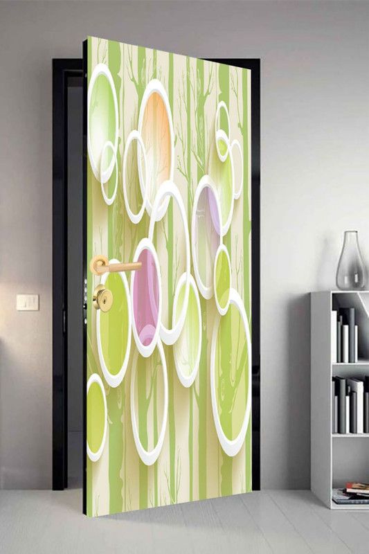 QTH 29.8 cm QTH Patterns Dor-6531 Design Door Sticker Self Adhesive Sticker  (Pack of 1)