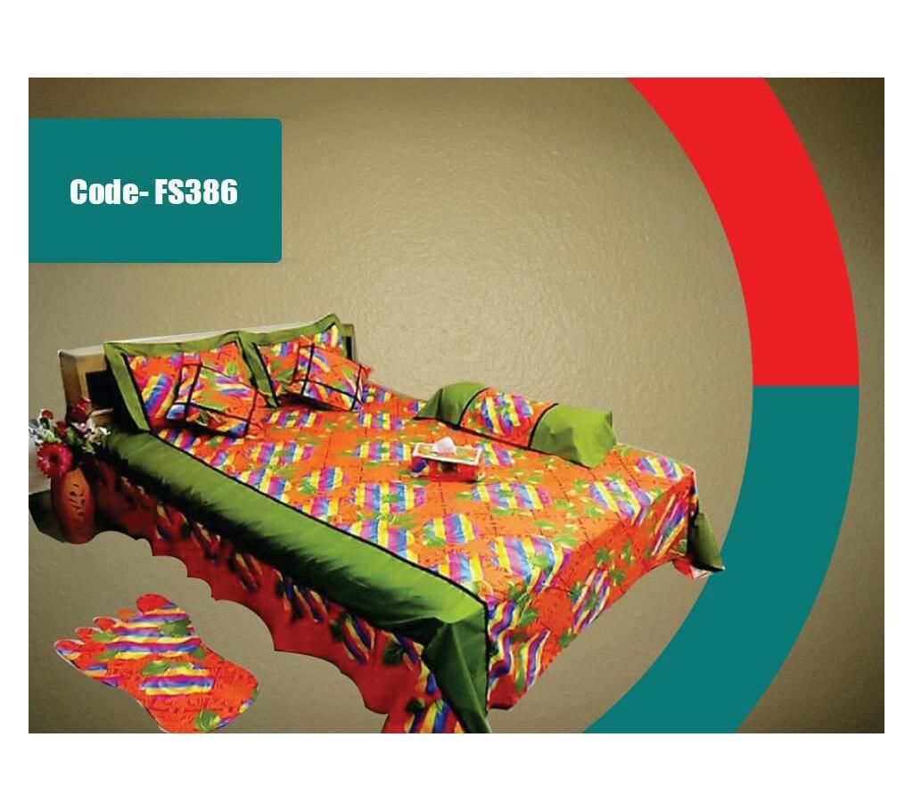 Double Size Cotton Bed Cover - 8 Pcs Set