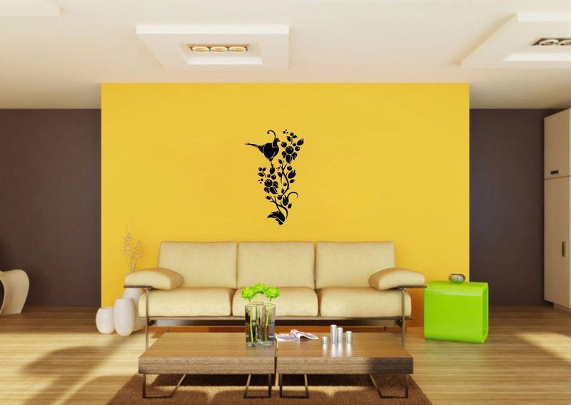Decor Villa 93.98 cm Decor Villa bird is on flower Wall Sticker Large - Size (23 x 37) Inch Sticker  (Pack of 1)