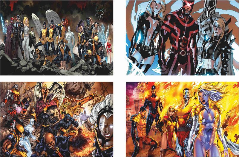 X-Men Combo Poster Set of 4 Posters With Gloss Lamination M6 Paper Print  (12 inch X 18 inch, Rolled)
