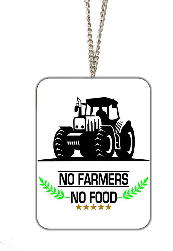Sunder Kaya Car Hanging Accessories - No Farmers No Food Printed Interior Decoration Decorative Showpiece - 10 cm  (Plastic, Multicolor)