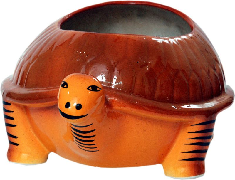 mushti Turtle Flo Ceramic Vase  (8 inch, Multicolor)