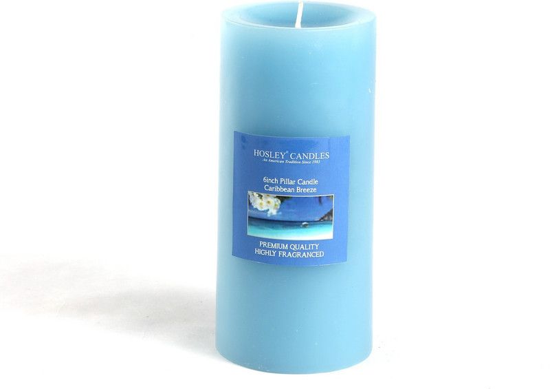 Hosley Caribbean Breeze 6 inch Pillar Candle  (Blue, Pack of 1)