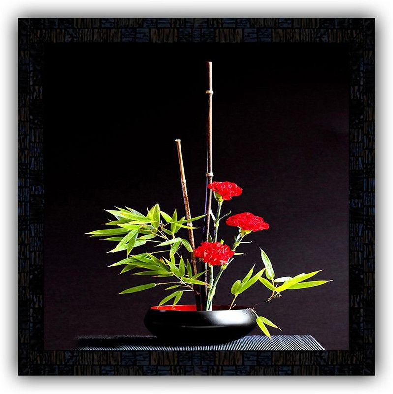 Poster N Frames framed poster of Flower floral-25460 Digital Reprint 14 inch x 14 inch Painting  (With Frame)