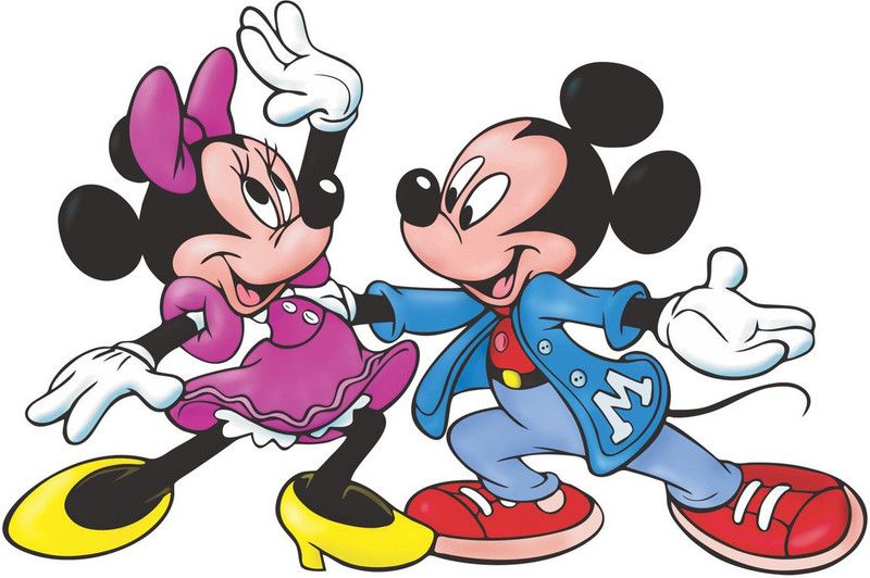 AK Graphics 90 cm Mickey and minni dancing wall sticker Self Adhesive Sticker  (Pack of 1)