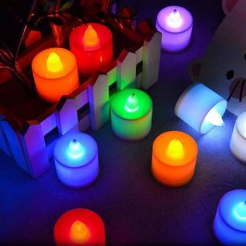 MOOZICO MULTI COLOUR LED CANDEL Candle  (Multicolor, Pack of 24)