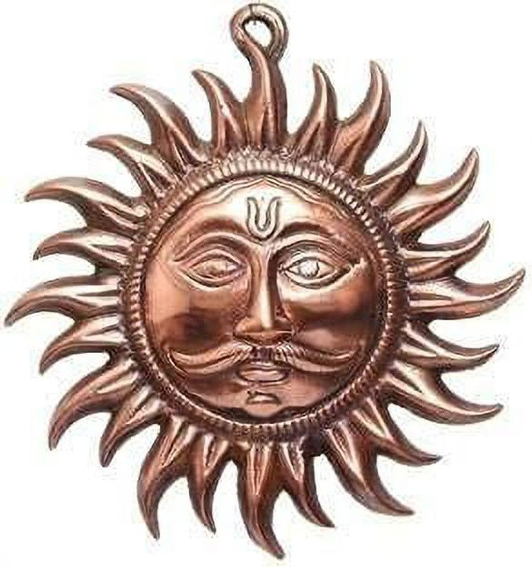 damurhu Copper Made Hanging Sun Idol Decorative Showpiece - 10 cm  (Paper Mache, Copper)