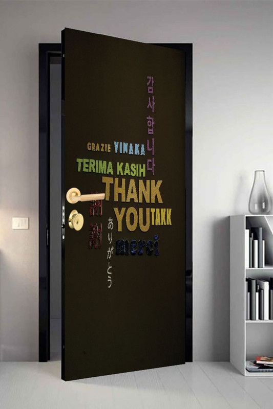 QTH 213 cm Line Art Dor-1555 Design Door Sticker Self Adhesive Sticker  (Pack of 1)