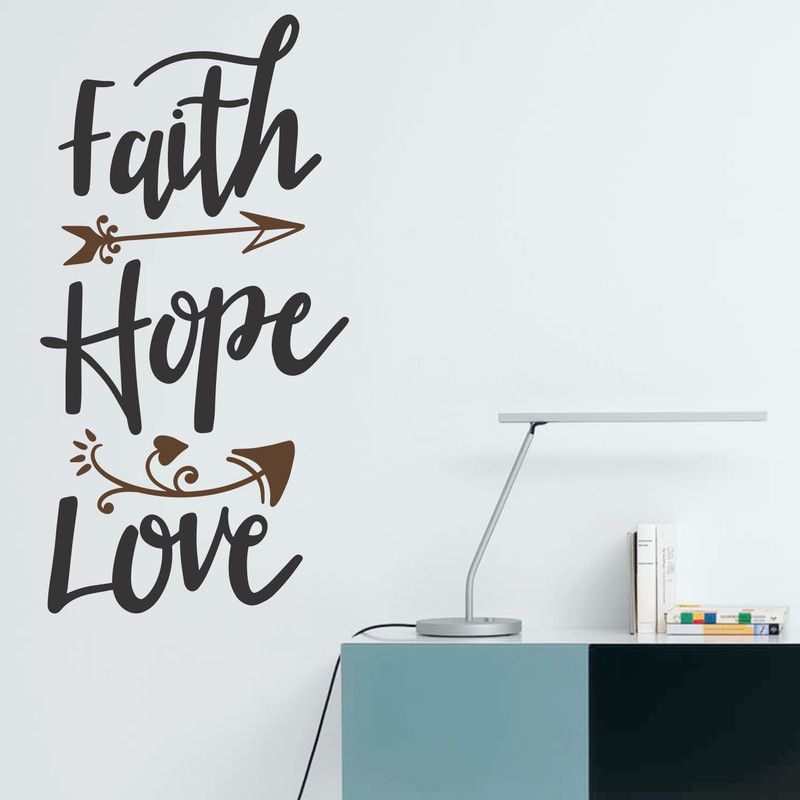 StickMe 100 cm Faith Hope Love Wall Sticker - SM 251 Self Adhesive Sticker  (Pack of 1)