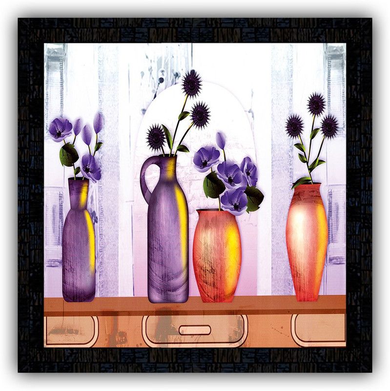 Poster N Frames framed poster of Flower floral-18385 Digital Reprint 14 inch x 14 inch Painting  (With Frame)