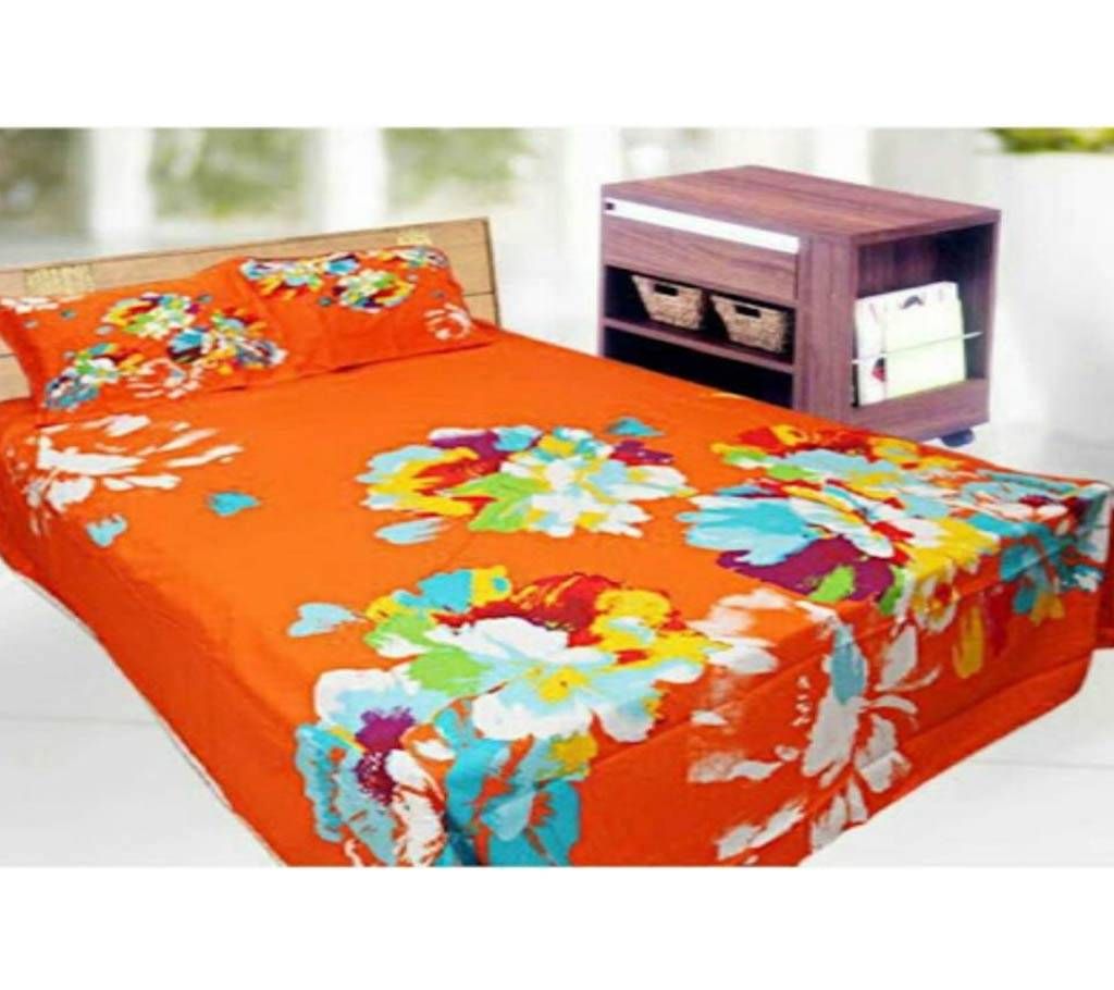 King Size Bedsheet with Two Pillow Cover - 7.5 X 8 Feet - Red