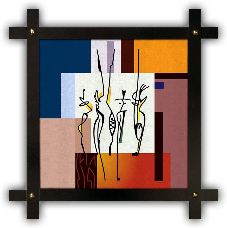 Poster N Frames Cross Wooden Frame Hand-Crafted with photo of Modern Arts 18211-crossframe Digital Reprint 16.5 inch x 16.5 inch Painting  (With Frame)