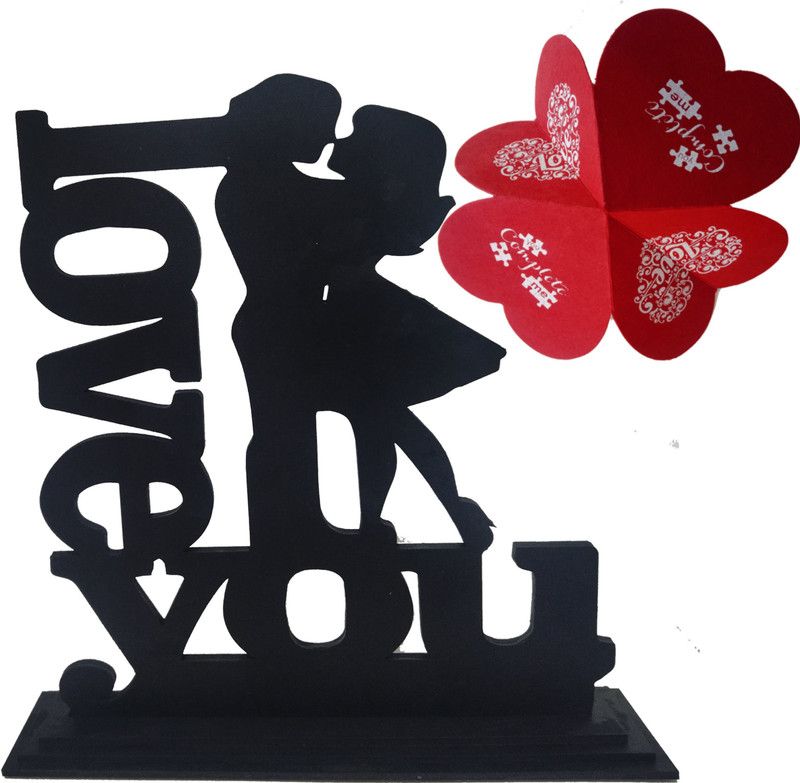 iMPACTGift Decorative Showpiece - 17.78 cm  (Wood, Black, Red)
