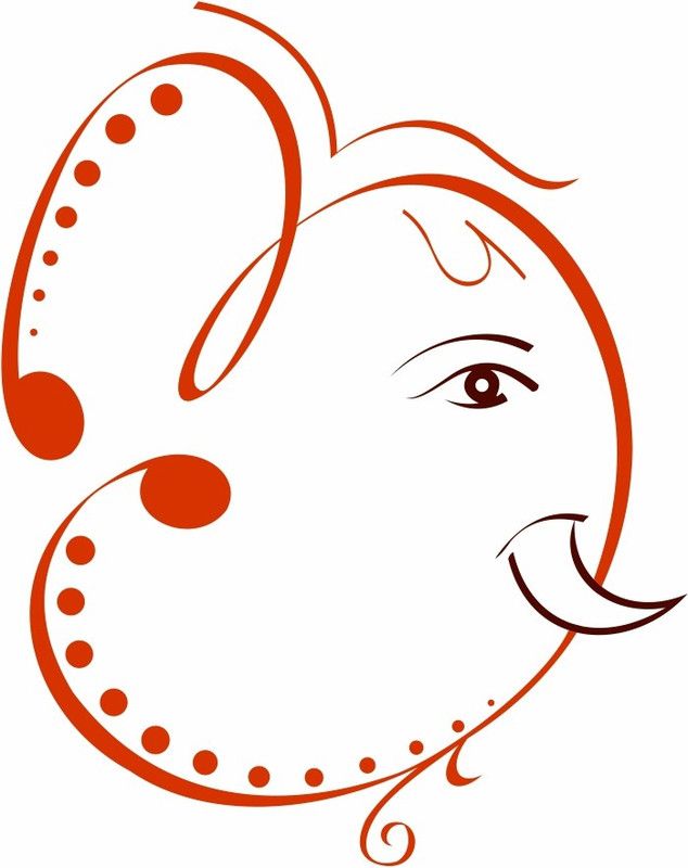 K2A Studio 45 cm Shree Ganesha Wall Sticker (57 Cm X 45 Cm) Self Adhesive Sticker  (Pack of 1)