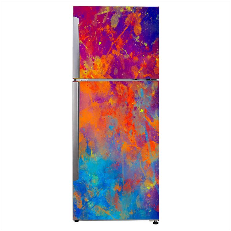 K2A Studio 60 cm blue yellow and red abstract painting Self Adhesive Sticker  (Pack of 1)