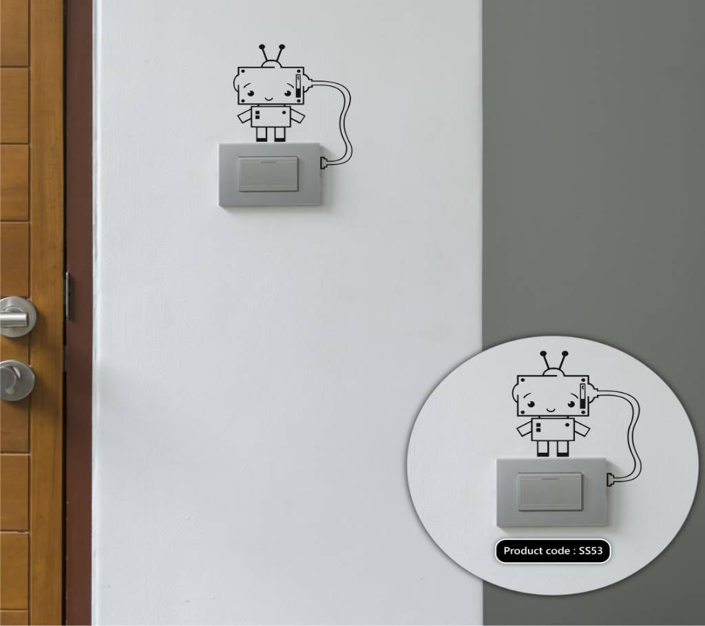 Robot Switch & Socket Vinyl decals removable High Quality Sticker - DDecorator