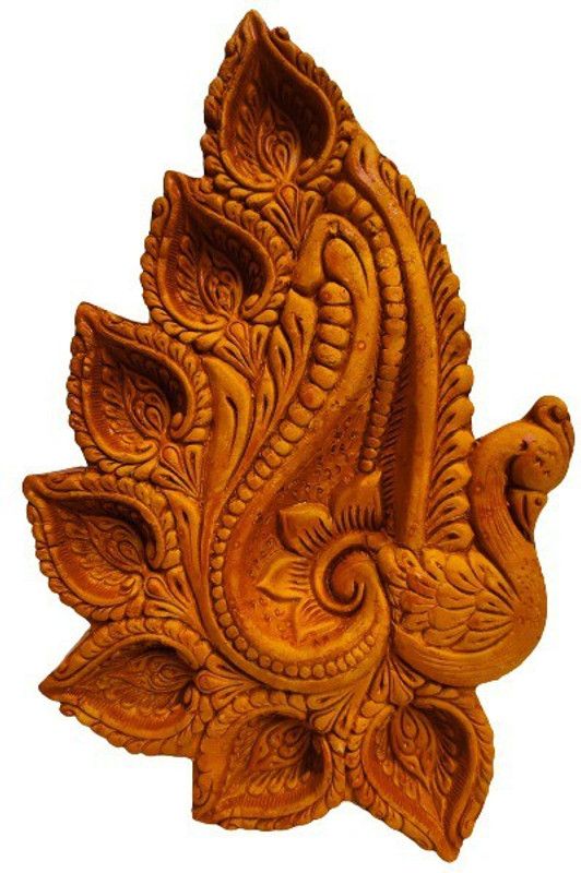 MUKHERJEE HANDICRAFTS: TRANSFORMATION OFLIFE........ T5-GM1-7 Terracotta Table Diya  (Height: 1 inch)