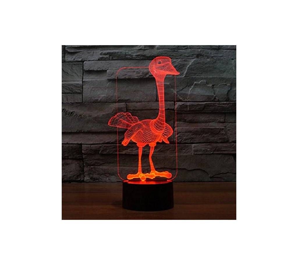 Ostrich Bird LED 3D Illusion Lamp