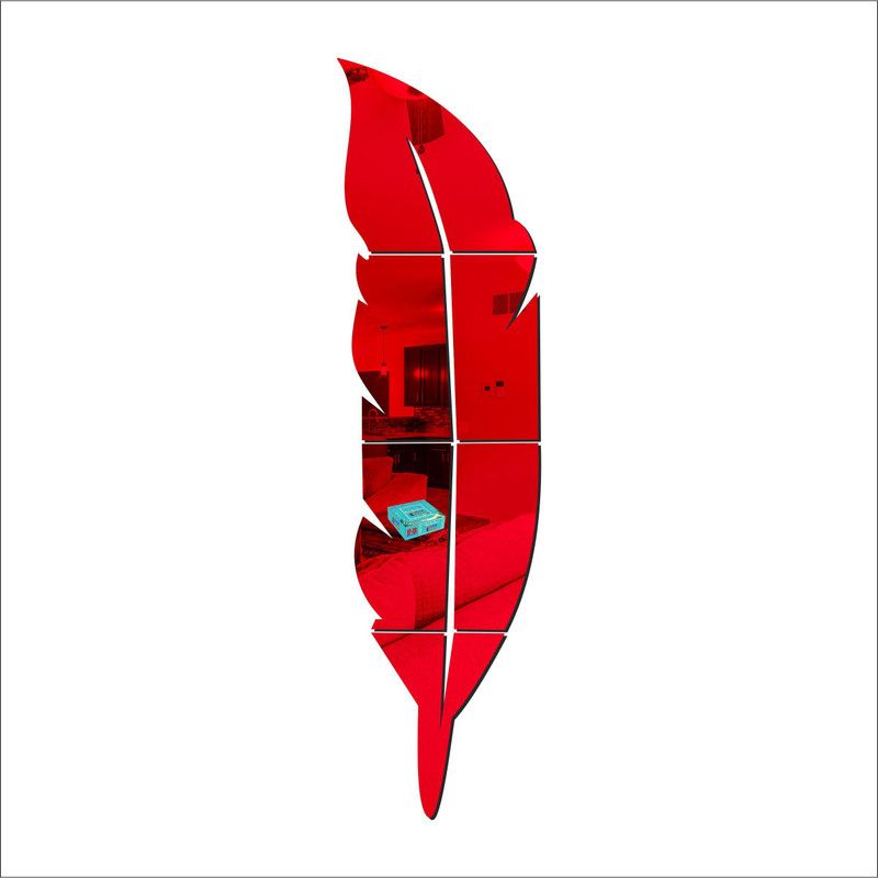 SWATI ART GALLERY 17.78 cm Plume Feather Red-650 Self Adhesive Sticker  (Pack of 1)