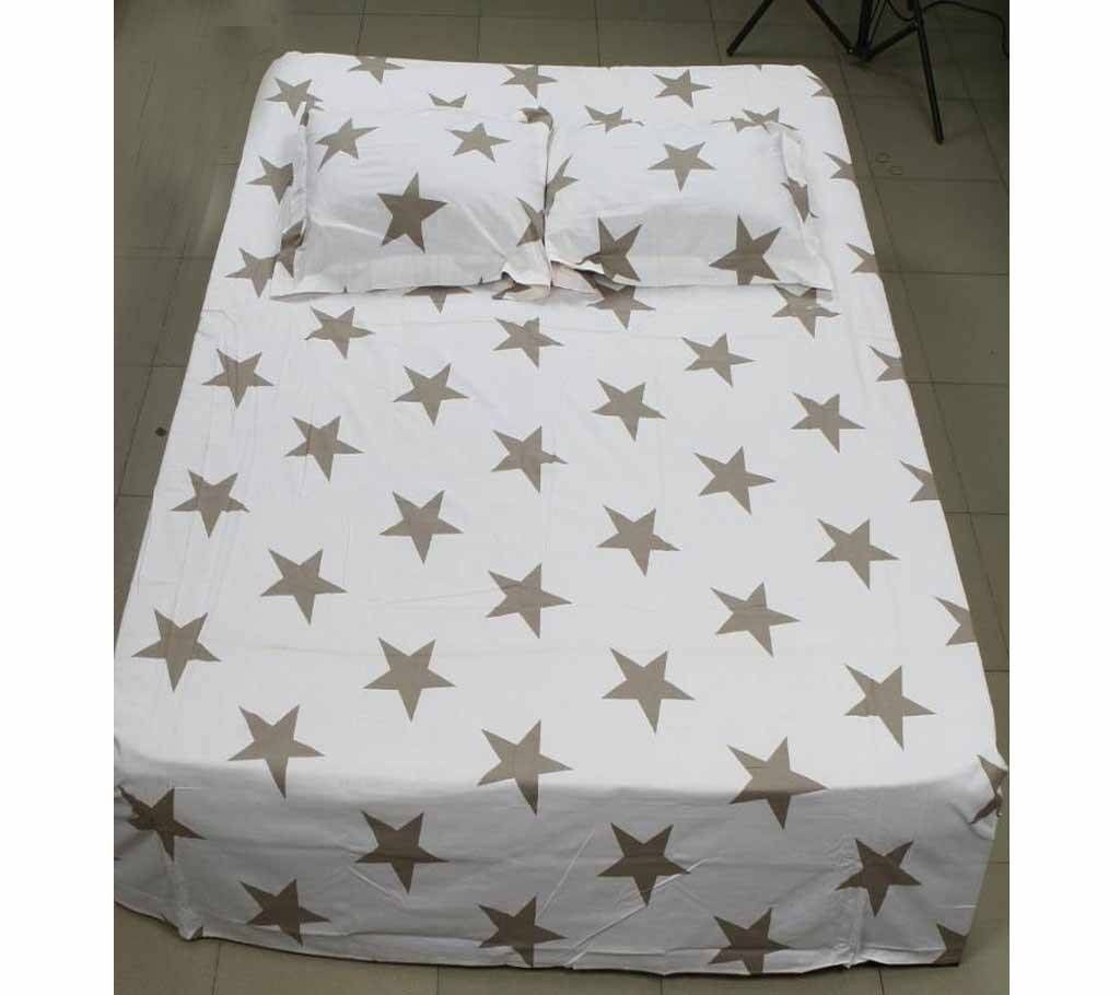 Double size bed sheet with two pillow cover 