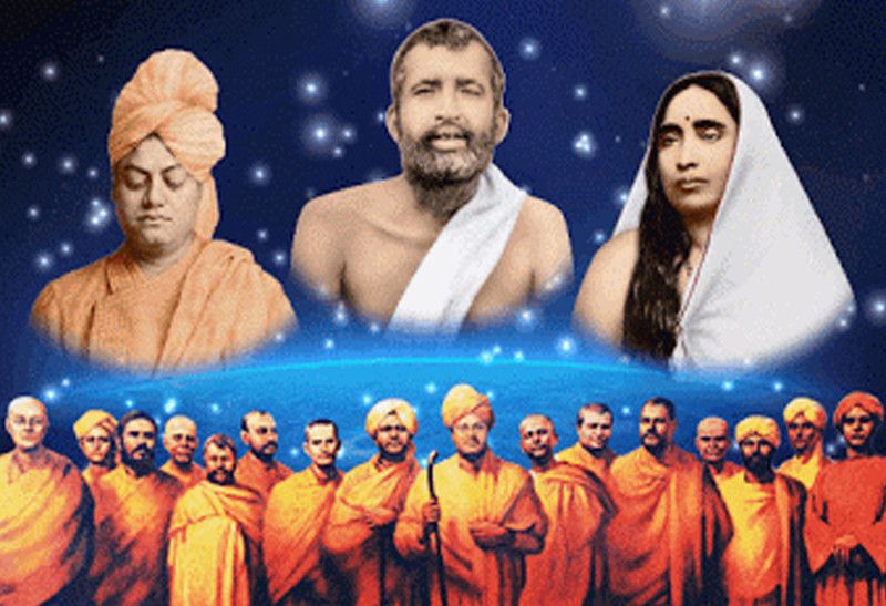 Swami Vivekananda with his Guru POSTER LARGE Print on 36x24 INCHES Fine Art Print  (36 inch X 24 inch, Rolled)