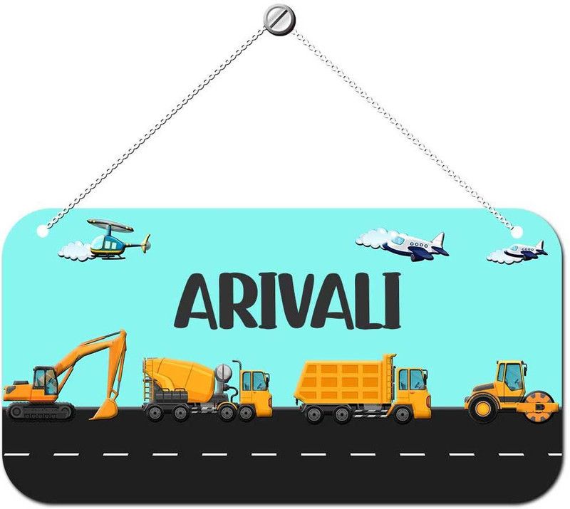 Ashvah Wooden Arivali Door Sign Kids Room Name Plate  (Multicolor)