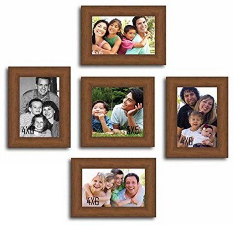 Desi Frame MDF Personalized, Customized Gift Best Friends Reel Photo Collage gift for Friends, BFF with Frame, Birthday Gift,Anniversary Gift Wall  (Brown, 5 Photo(s), 4 Frames: 4x6 inch, 1 Frame: 5x5 inch)