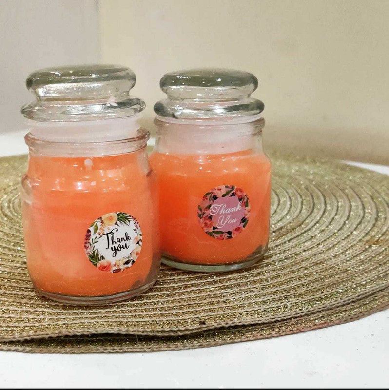 Arpit Candle Candle  (Orange, Pack of 2)
