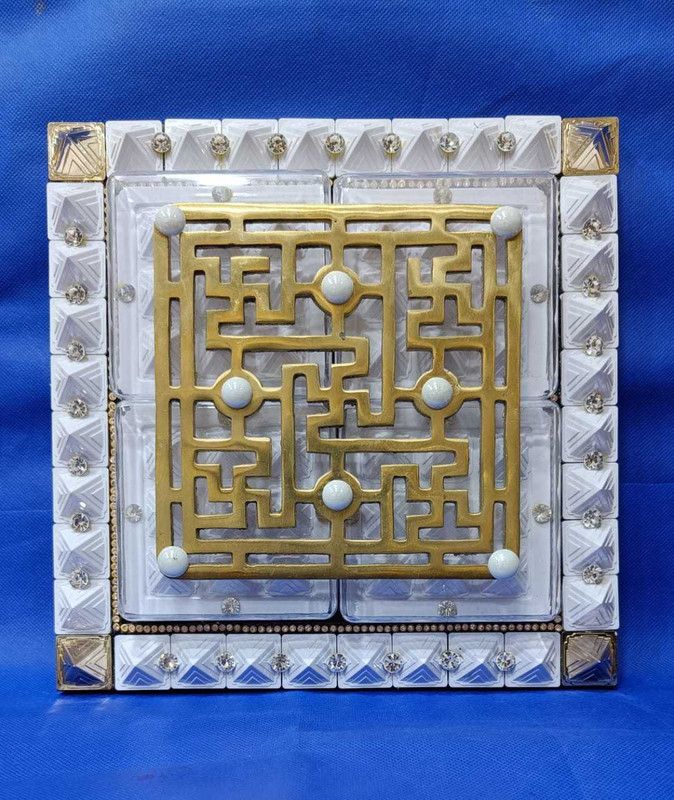 VSP VASTU SAMADHAN 112 PYRA ( 5 ) SWASTIK BRHAMASTHAN PLATE ( JAALI ) Decorative Showpiece - 22 cm  (Fiber, Multicolor)